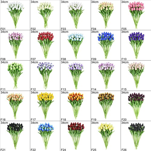 Tulp Tulpen 33cm bundel Rood F07/ Bundel ca. 10st Real Touch foam