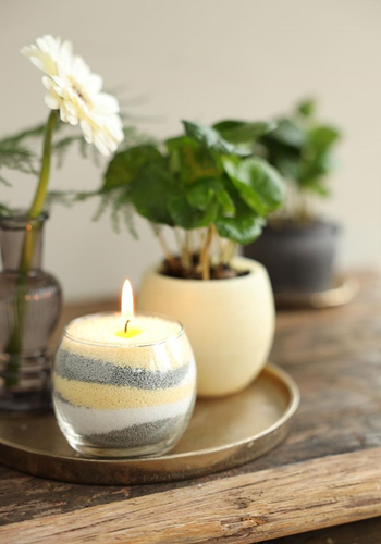 Burning Candle Kaarsenzand & Pearl Sand 400g Wit incl 4 lonten ca. 50 branduren