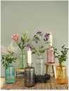 Gekleurd glazen fles Berlin Oker / stuk Grotere fles ook voor olielamp bottle Ø9cm  h. 21 cm