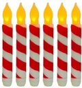 LEDkaars Roodwit gestreept candy /st Ledcandle