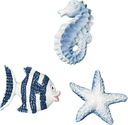Maritiem Polyresin Zeedieren 2cm , 9 stuks 