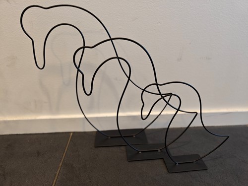 Metalen frame Gans op voet ca. 23*23cm zwart standaard eenmalig artikel