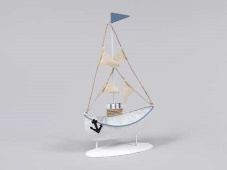 Zeilschip Metaal Staand Maritiem 12x23 cm