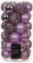 Kerstballen kunststof ornament Fris Lila 6 cm doos 37 stuks