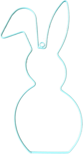 Metalen Frame Haas hangend oor hanger Turquoise 29 cm