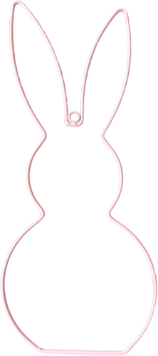 Metalen Frame Haas staand oor hanger Roze 40 cm