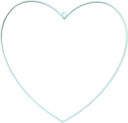 Metalen Hart hangend Turquoise Ø10 cm