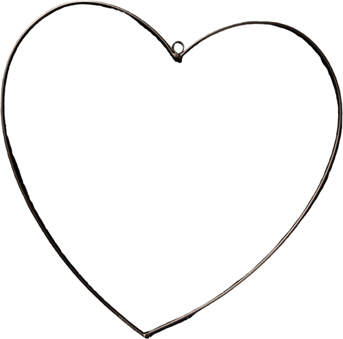 Metalen Hart hangend Zwart Ø10 cm