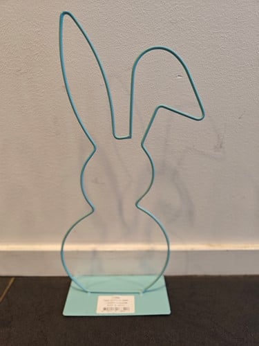 Metalen Frame Haas hangend oor op voet Turquoise 40 cm