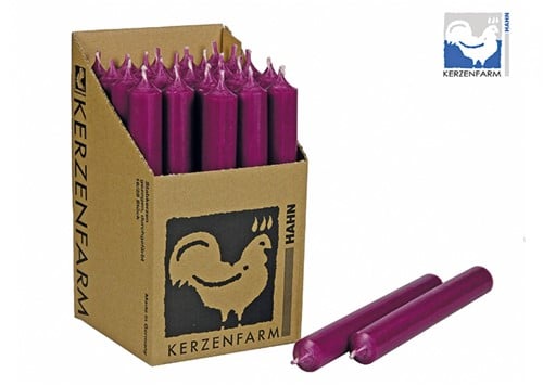 Staafkaarsen Doorgekleurd Cyclaam Aubergine 25 stuks doos