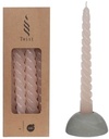 Kaarsen Gedraaid Zachtroze Witpink 19 cm Ø2,2 set 4 stuks