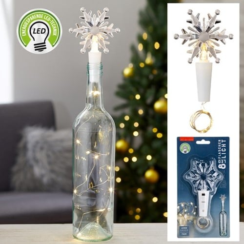 Flessenkurk Kunststof Sneeuwvlok micro-LED flesstop lampjes