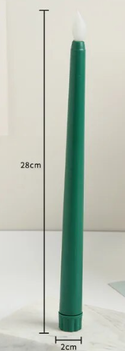 LEDkaars Warmwit / stuk realitische fonkelende vlam Groen