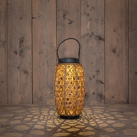 Solar Lantern Windlicht Bamboe Anna's Collection 18x18x32 cm per stuk