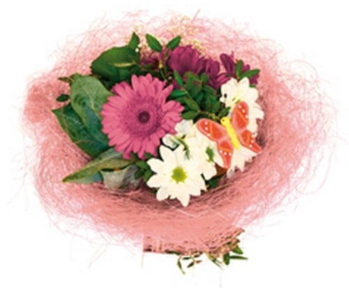 Boekethouder Sisal Roze excl. decoratie 30 cm