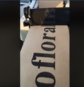 Eco Bedrukt lint Milieuvriendelijk (rouw)lint Kraftpapier met Zwarte opdruk 70 mm 80 cm