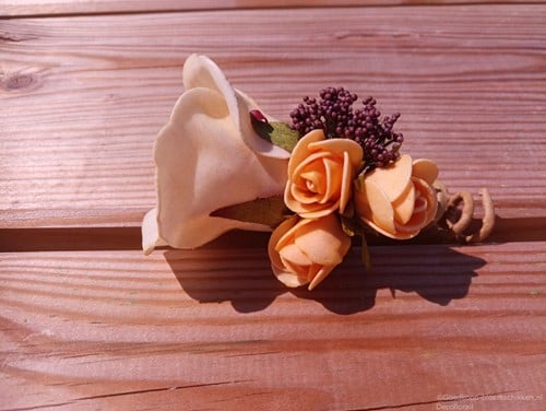 Corsage Roos Autumn CPA 865 Cava Oker Bordeaux Maatwerk