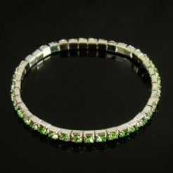 Polsarmband 1 rij Groen Zilver