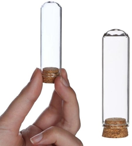Mini dome Ø2 cm h.7 cm 12 stuks set stolpje met kurk