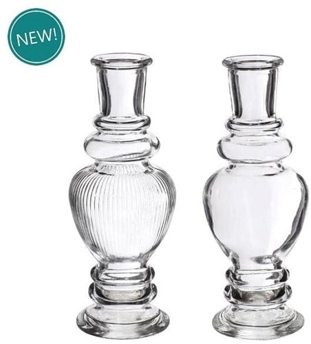 Gekleurd Glazen Flesje Venice Vaasje Kandelaar Clear Ø5,7 cm H15,5 cm per stuk