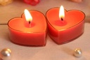 Waxinelichtjes set Kunststofcupjes Hartvormig 20 stuks + 20 lontjes + 20 stickers