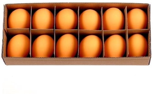 Kippeneieren Oranje 12 stuks leeggeblazen voor decoratie