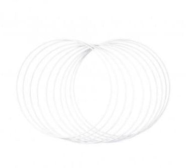 Metalen ring Wit gelakt 25 cm doos 10 stuks