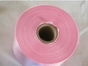 Lint Zachtroze bedrukt goud 70 mm 80 cm per stuk 
