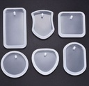 Siliconenmal Set sieraden of sleutelhanger Epoxy resin set van 6