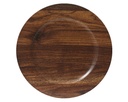 Onderbord bruin Houtlook 33 cm rond kunststof