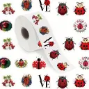 Sluitstickers Lieveheersbeestje rond etiket 2,5 cm rol 500 labels   