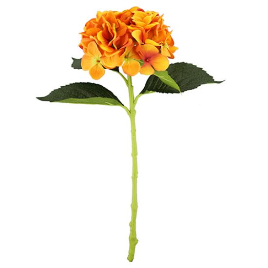 Chloe Hortensia Oranje Zijdenbloem 51 cm per stuk