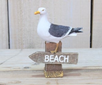 [A-015516] Meeuw Maritiem op Paalhoofd Beach Groot