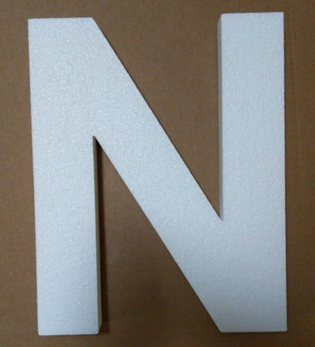 [A-019896] Alfabet Styropor Piepschuim letter N Smaller lettertype