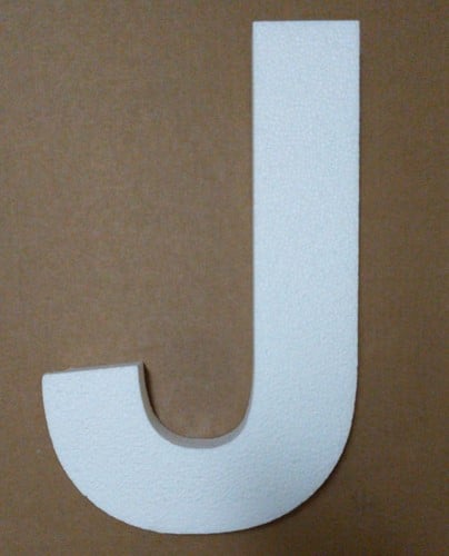 [A-019899] Alfabet Styropor Piepschuim letter J Smaller lettertype