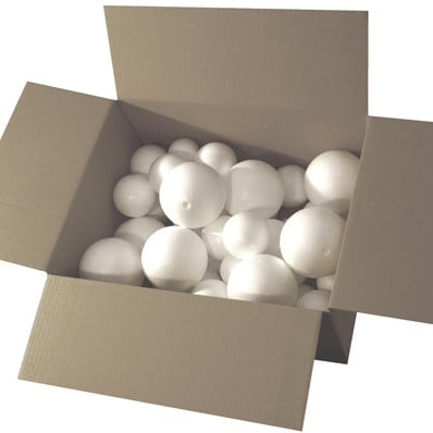 [A-023146] Mix Styropor bol styropor bal mix 25st, mix pack; 5 pcs. 10cm ; 10 pcs. 7cm ; 10 pcs. 5cm tempex piepschuim isomo ballen