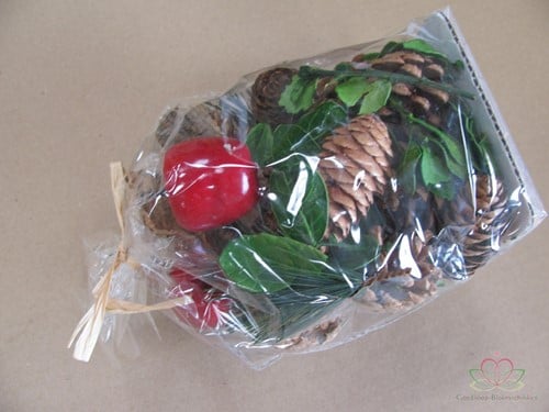 [A-010477] Herfstmix dennenappel deco mix Naturel/Rood