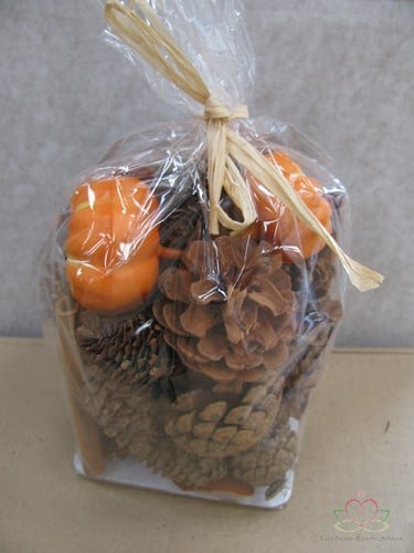 [A-010478] Herfstmix dennenappel deco mix Naturel/Oranje