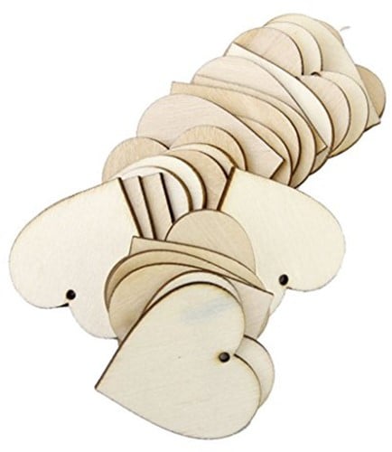 [A-019870] Houten hartjes Hout Geboord 4 cm 2 stuks