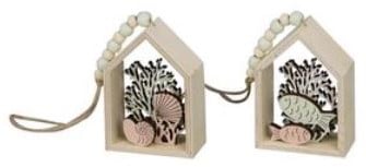 [A-023339] Houten hanger Water Scene Vissen Maritiem 9x6,5x3 cm
