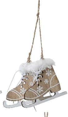 [A-027174] Houten Schaatsen Naturel hanger 8 cm per stuk