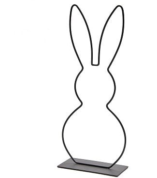 [A-024024] Metalen Frame Haas staand oor op voet Zwart 50 cm