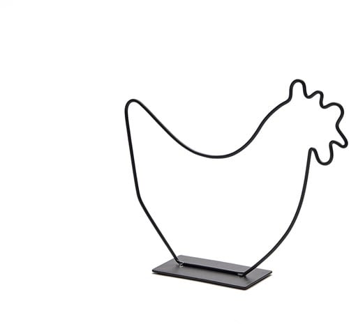 [A-025156] Metalen Frame Hen Kip op voet Zwart 37x32 cm