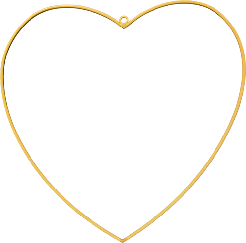 [A-025419] Metalen Hart hangend Geel Ø21 cm