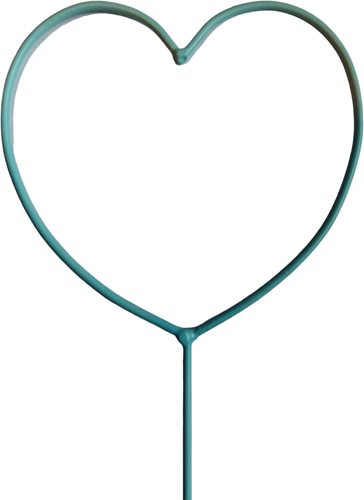[A-025422] Metalen Hart bijsteker pick Turquoise Ø10 cm