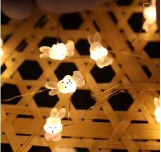 [A-023942] LED Lampjes Konijntjes 20 lampjes 2 meter excl batterijen