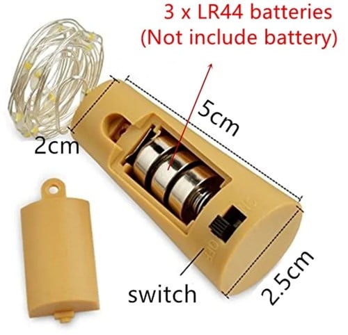 [A-024848] LED Fleskurk Warmwit 10 microleds 1 meter op batterij