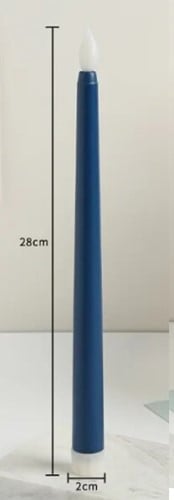 [A-025140] LEDkaars Warmwit / stuk realitische fonkelende vlam Blauw