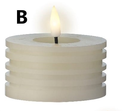 [A-027115] LED Waxinelicht Theelicht Max Wax Ivory ribbel 7,5x6,5 cm per stuk