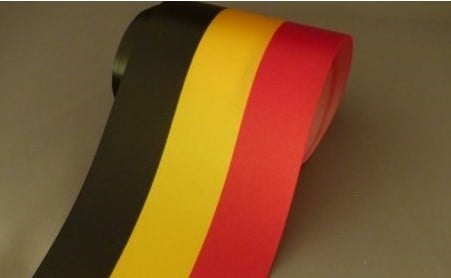 [A-024823] Belgische vlag met Gouden opdruk 100 mm 80 cm